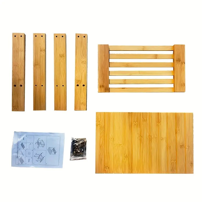 1 pc Bamboo Gardening Work Bench - Sturdy, Natural Color